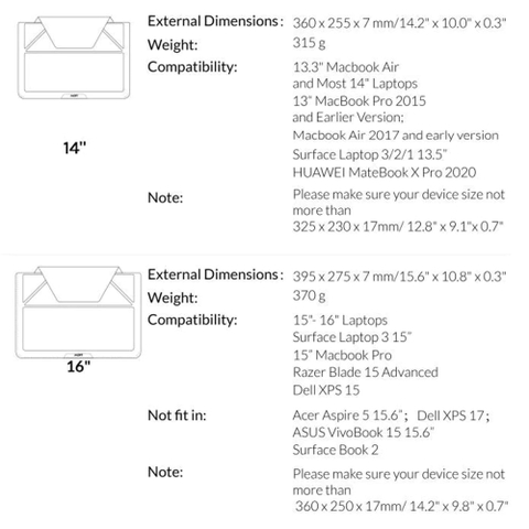 Túi da kiêm giá đỡ 3 in 1 MOFT Laptop Carry Sleeve cho Laptop.