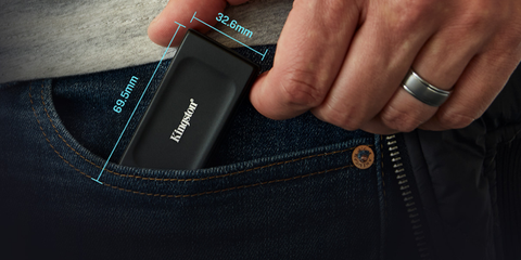 Ổ cứng di động SSD Kingston XS1000 USB 3.2 Gen 2 1TB Đen - Cho iPhone/ iPad/ Mac/ PC