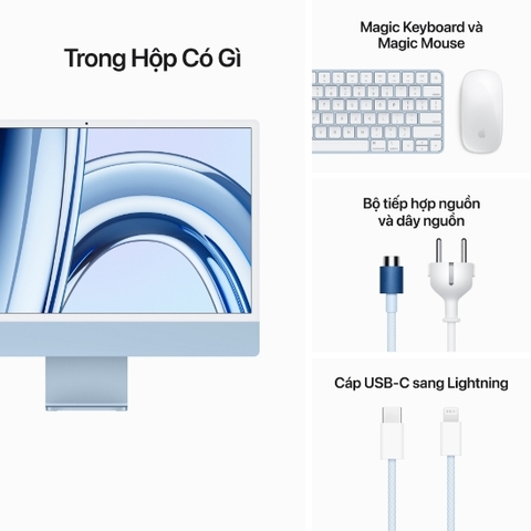 iMac M3 2023 24-inch 4.5K 8 CPU / 10 GPU / 8GB / 256GB - Hàng chính hãng