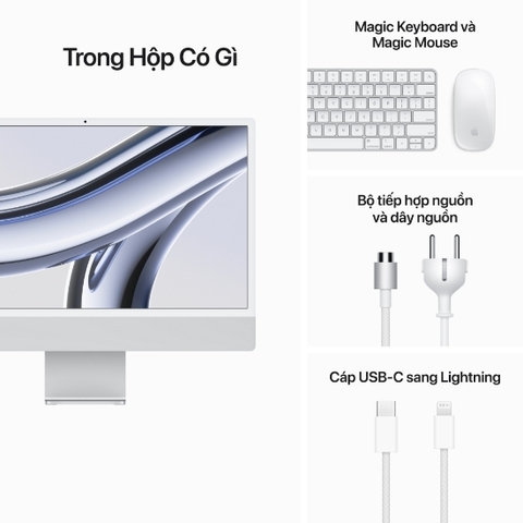 iMac M3 2023 24-inch 4.5K 8 CPU / 10 GPU / 8GB / 256GB - Hàng chính hãng