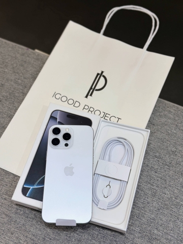 HOT DEAL - iPhone 16 ProMax 256GB Trắng Titan VN/a Fullbox ( có khay sim)