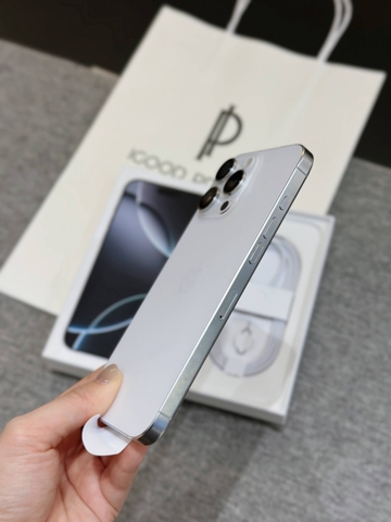 HOT DEAL - iPhone 16 ProMax 256GB Trắng Titan VN/a Fullbox ( có khay sim)