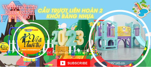 Khám phá cầu trượt liên hoàn 2 khối bằng nhựa