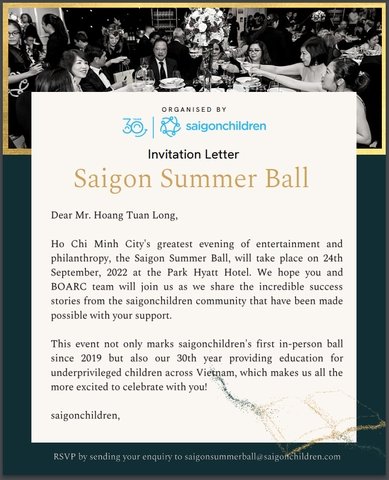 BOARC ĐỒNG HÀNH CÙNG SAIGON SUMMER BALL 2022