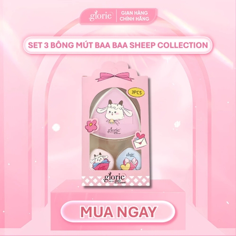 Set 3 Bông Mút Tán Nền Glorie Baa Baa Sheep Collection Dual-Function Foundation Puffs