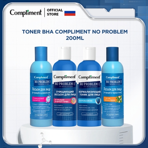 Toner Compliment No Problem Cấp Ẩm, Kiềm Dầu, Mờ Thâm 200ml