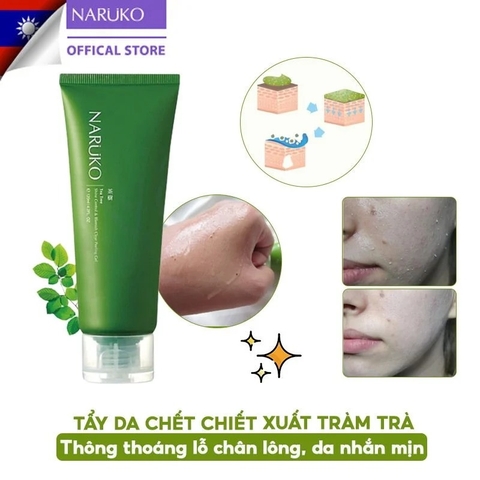 Gel Tẩy Tế Bào Chết NARUKO Cho Da Mụn Chiết Xuất Tràm Trà Tea Trea Shine Control & Blemish Clear Peeling Gel 120ml