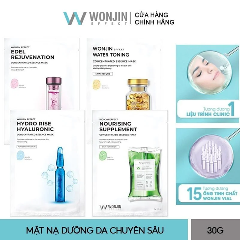 Mặt Nạ Cấp Ẩm, Hỗ Trợ Dưỡng Sáng, Phục Hồi Da Chuyên Sâu Wonjin Effect Concentrated Essence Mask 30g