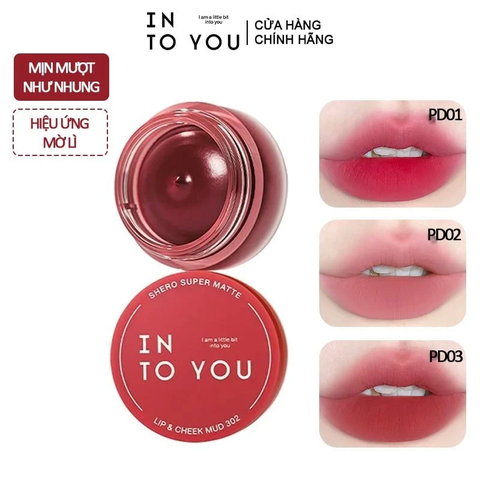 Son Kem Bùn Kiêm Má Hồng Dạng Hũ INTO YOU Shero Super Matte Lip & Cheek Mud (Canned) 5g