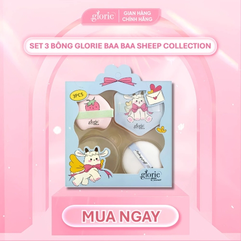 Set 3 Bông Glorie Baa Baa Sheep Collection Skin-Fit Powder Puffs (Kèm Hộp Đựng)
