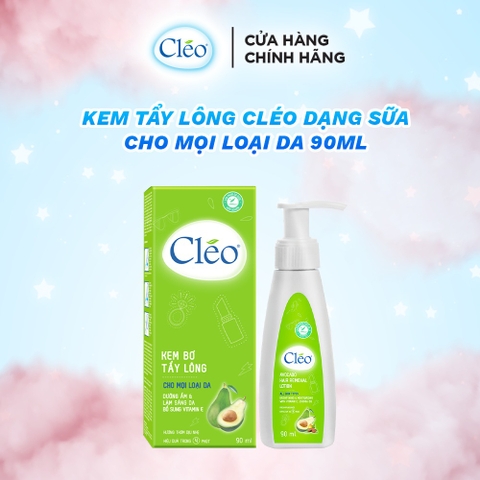 Lotion Tẩy Lông Cléo Dạng Sữa Cho Mọi Loại Da Avocado Hair Removal Lotion All Skin Types 90ml