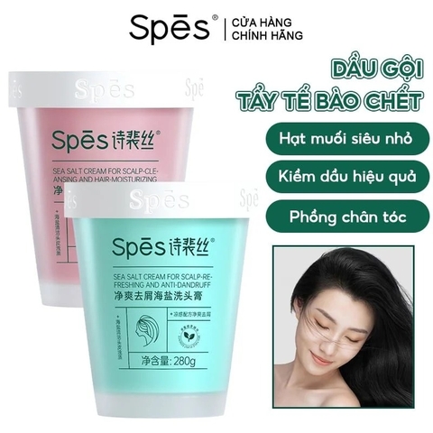 Dầu Gội Tẩy Tế Bào Chết Muối Biển Làm Sạch Sâu, Hỗ trợ Giảm Gàu, Tóc Bồng Bềnh SPES Sea Salt Cream For Scalp 280g