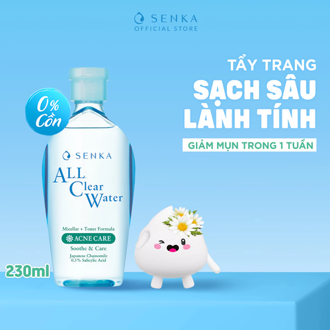 Nước Tẩy Trang Senka Ngăn Ngừa Mụn All Clear Water Acne Care 230ml