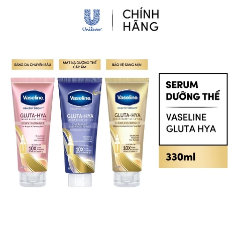Serum Vaseline Gluta-Hya Dưỡng Da Sáng Mịn Sau 7 Ngày 330ml