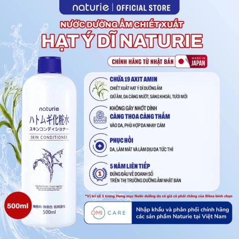 Toner Naturie Dưỡng Ẩm Da Từ Hạt Ý Dĩ Skin Conditioner 500ml