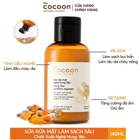 Sữa Rửa Mặt Làm Sạch Sâu Chiết Xuất Nước Nghệ Hưng Yên Cocoon Turmeric Cleanser