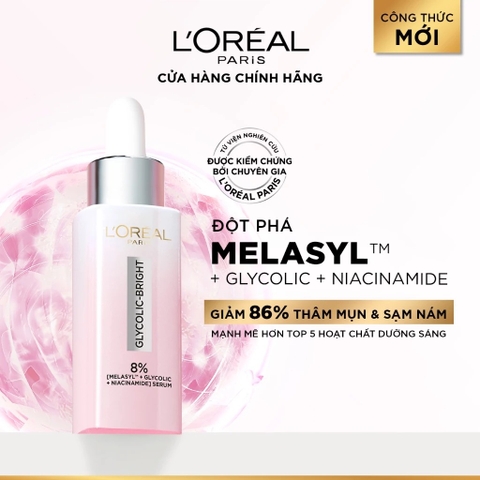 [Mới] Serum L'oreal Tinh Chất Mờ Thâm Nám Glycolic-Bright Melasyl 8% [Melasyl+Glycolic+Niacinamide]