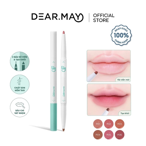 Chì Kẻ Viền Môi Dearmay Tạo Khối Môi 2 Đầu 2In1 Plumpy Lip Liner 0.46g