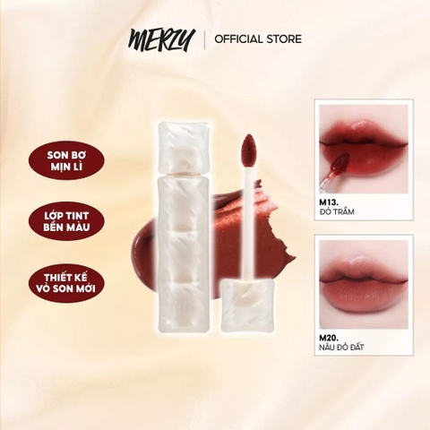 [NEW] Son Phao Kem Lì Mềm Mịn Như Bơ, Lâu Trôi Merzy Puffer Mellow Tint 3.7g