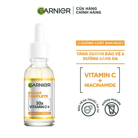 Serum Garnier Tinh Chất Tăng Cường Sáng Da Mờ Thâm GARNIER Light Complete Vitamin C 30X Booster Serum 30ml
