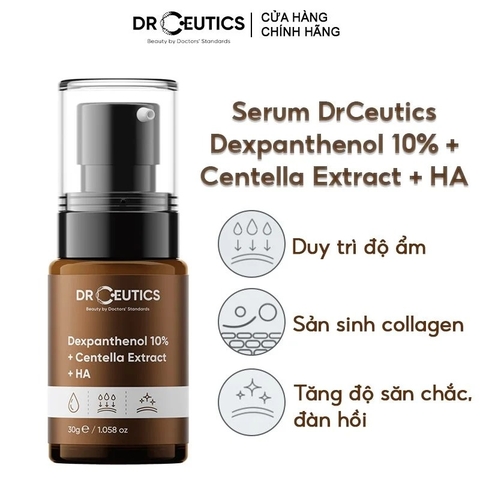 Serum DrCeutics Dưỡng Cấp Ẩm, Làm Dịu Da Dexpanthenol 10% + Centella Extract + HA 30g