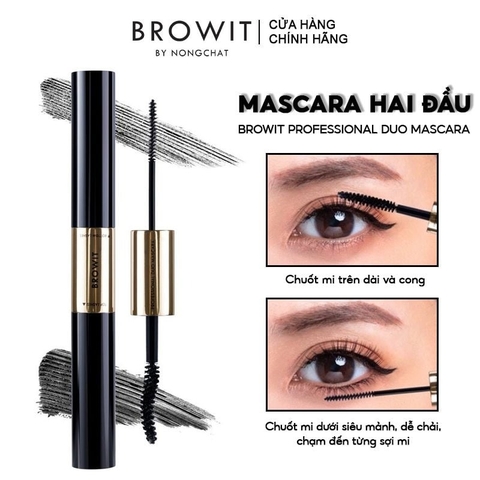 Mascara Browit Hai Đầu Làm Tơi Và Cong Mi Professional Duo Mascara #Sexy Black 4g +4g