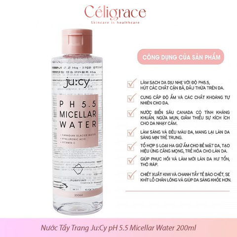 Nước Tẩy Trang Ju:cy pH 5.5 Micellar Water 200ml