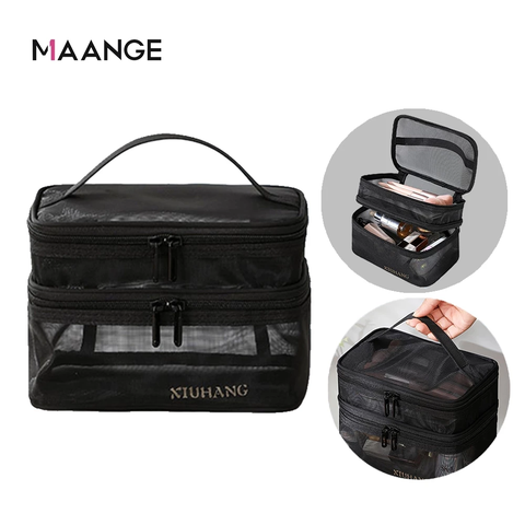 MAANGE - Túi Đựng Mỹ Phẩm Lưới Hai Ngăn 0313