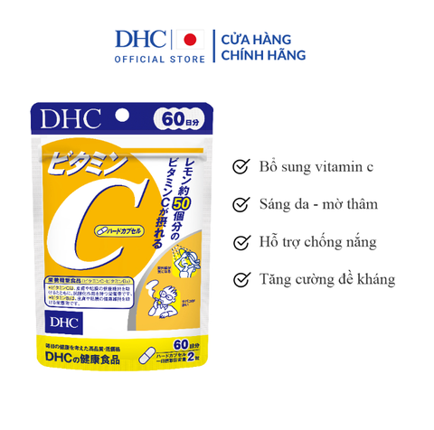 Viên Uống DHC Bổ Sung Vitamin C, Hỗ Trợ Sức Đề Kháng, Trắng Da Hard Capsules (Dạng Túi)
