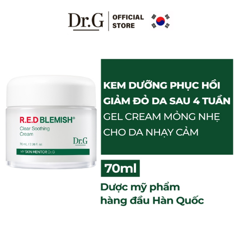 Kem Dưỡng Ẩm Dr.G Làm Dịu Da, Hỗ Trợ Phục Hồi Và Giảm Đỏ Da R.E.D Blemish Clear Soothing Cream 70ml