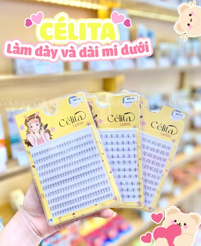 [TẶNG 10 NHẪN ĐỰNG KEO] [MI DƯỚI - 10 HÀNG] Mi Giả CÉLITA Từng Cụm Tự Nhiên & Mềm Mại