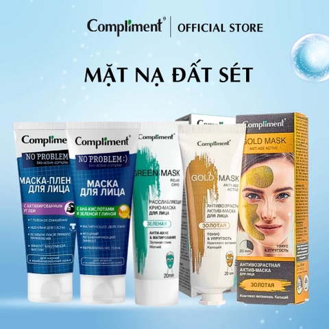 Mặt Nạ Đất Sét Compliment No Problem Mask Giúp Làm Sạch Sâu Kiểm Soát Dầu Giảm Bã Nhờn 80ml