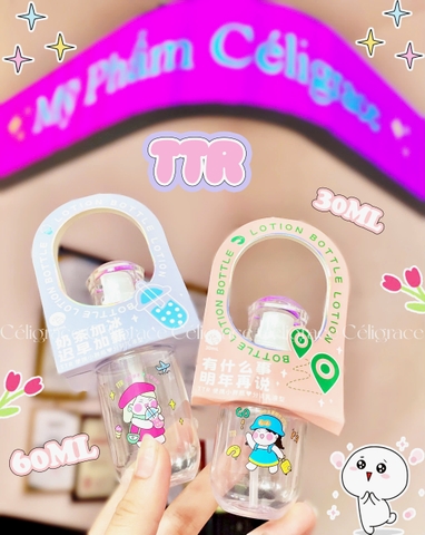 [1 CHAI] Chai Nhựa Chiết Mỹ Phẩm Tiện Lợi TTR Dạng Tròn - Đầu Pump