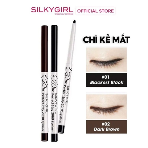 Chì Kẻ Viền Mắt Silkygirl Perfect Stay 20HR Eyeliner 0.28g