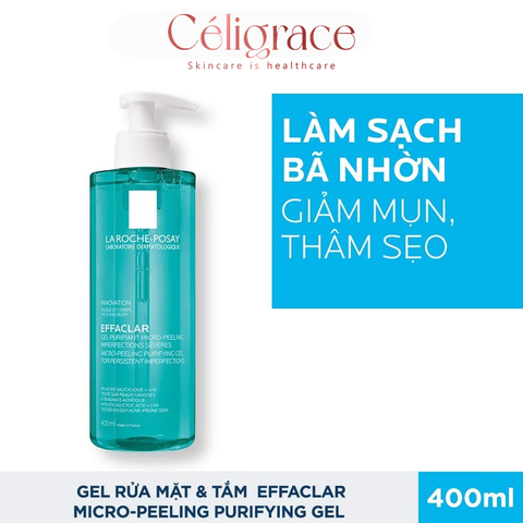 Gel Rửa Mặt & Tắm La Roche-Posay Làm Sạch & Giảm Mụn Effaclar Micro-Peeling Purifying Gel