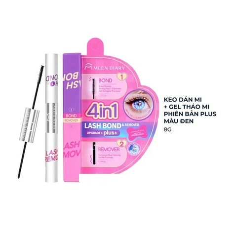 [Phiên Bản Mới] Mascara Keo Dán Mi 2 Đầu 4in1 Mlen Diary 8g - Màu Đen