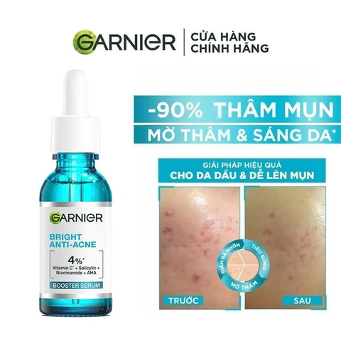 Serum GARNIER Dưỡng Sáng Da, Mờ Thâm Nám Skin Naturals Bright Complete Anti - Acne Booster Serum 30ml