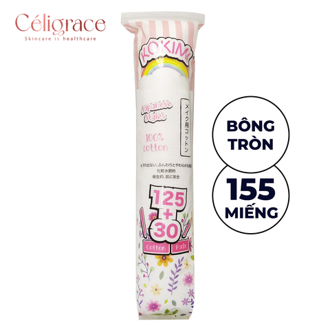 Bông Tẩy Trang Mihoo Kokimi Bông Tròn Túi 155 Miếng Cotton Pads