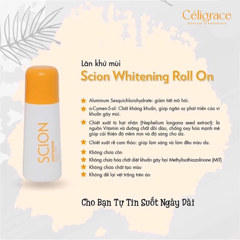 Lăn Khử Mùi Nuskin Hỗ Trợ Dưỡng Trắng Scion Brightening Roll On 75ml