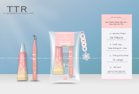 CM-TTR0210 - Set 2 Món Nhíp Gắn Mi + Keo Dán Mi Giữ Mi Lâu Trôi, Chống Nước