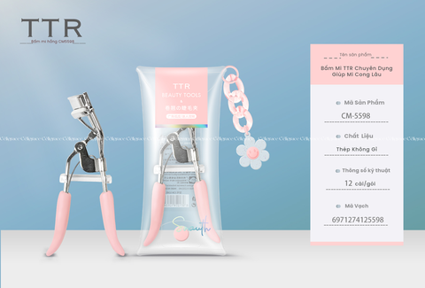 CM-5598 - Bấm Mi TTR Cán Hồng Chuyên Dụng Giúp Mi Cong Lâu (1 CÁI)