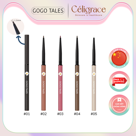 Chì Kẻ Mắt Gogo Tales Hoa Cúc Sắc Mảnh Lâu Trôi Waterproof Crayon Eyeliner 0.1g