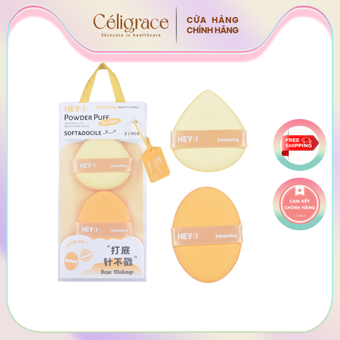 H-9011 - Set 2 Bông Mút Tán Kem Nền, Phấn Nước HEY Powder Puff 90g