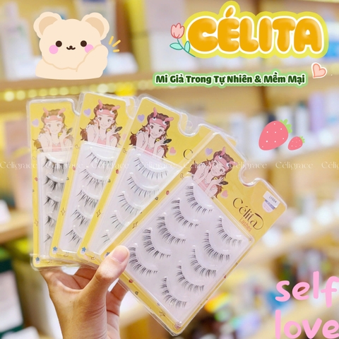 [TẶNG 10 NHẪN ĐỰNG KEO] [MI TRÊN - 5 CẶP] Mi Giả CÉLITA Gân Trong Tự Nhiên & Mềm Mại