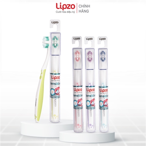 [Combo 3] Bàn Chải Lipzo Sensitive Chỉ Tơ Nha Khoa Kháng Khuẩn Cho Răng Nhạy Cảm, Siêu Mềm Dịu