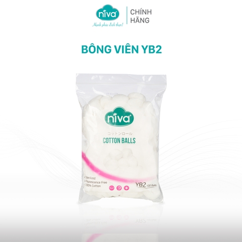 Gói 100 Bông Gòn Viên Tròn Y Tế Niva YB2 Đường Kính 27mm Nhét Tai Cho Mẹ, Phụ Nữ Sau Sinh An Toàn Tiệt Trùng