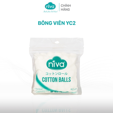 Gói 100 Bông Gòn Viên Tròn Y Tế Niva YC2 Đường Kính 16mm Nhét Tai Cho Mẹ, Phụ Nữ Sau Sinh An Toàn Tiệt Trùng