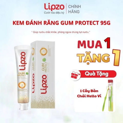 [Mua 1 Tặng 1] Kem Đánh Răng Lipzo Gum Protect 95g Ngừa Tụt Nướu, Chảy Máu Chân Răng, Bảo Vệ Nướu, Răng Chắc Khoẻ