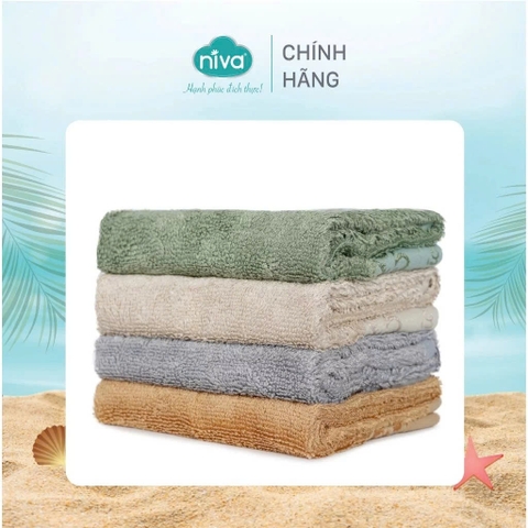 Khăn Mặt Sợi Tre Niva FP3 60% Sợi Tre Và 40% Cotton Mềm Mịn Thấm Hút Tốt, Mác In Satin Bóng Kích Thước 28x48 cm