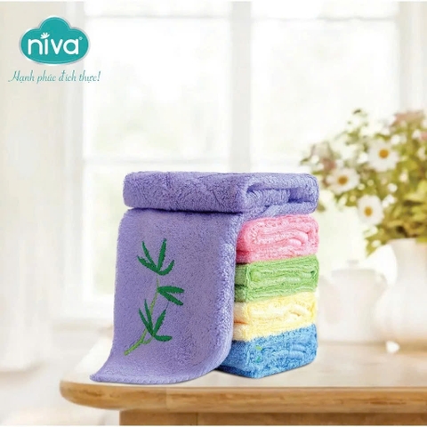 [Combo 2] Khăn Mặt Sợi Tre 100% Niva WP1 Thấm Hút Vượt Trội An Toàn Cho Da, Trơn Kích Thước 280x480 mm